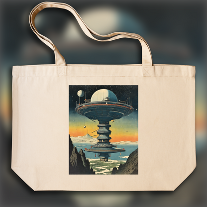 Tote bag - Poetic ukiyo-e views, fleeting moments, Space station - 3988604514