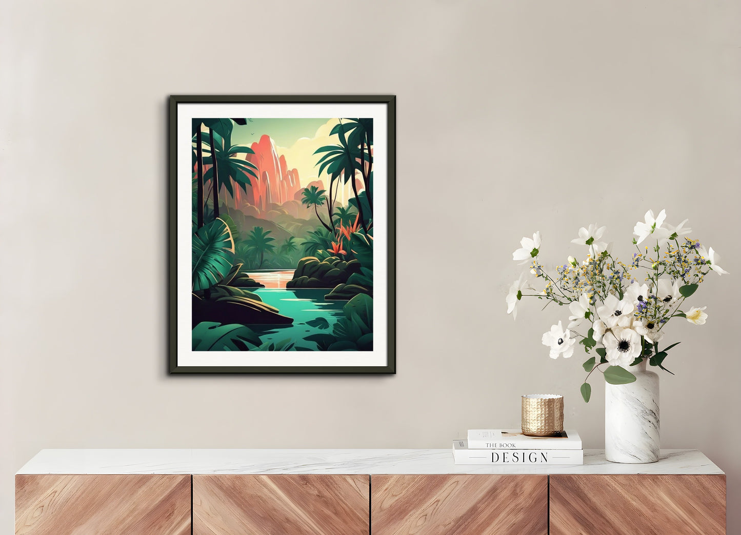 Poster with metal frame: Tropical jungle, Candle