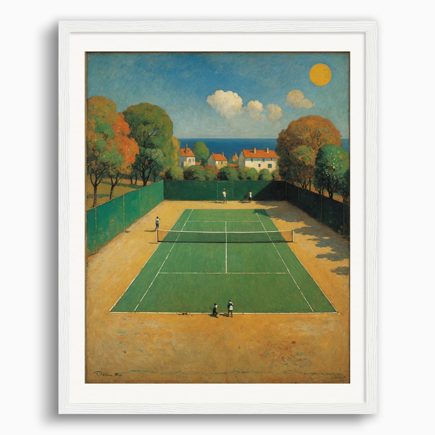 Poster: Surreal visions with fantastic images, Tennis court