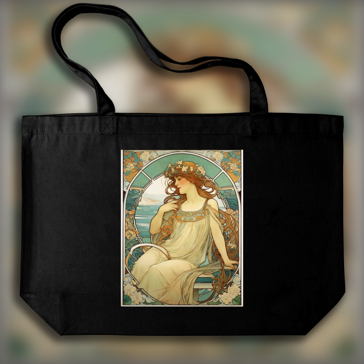 Tote bag - Enchanting fusion of ornate lines and flowing shapes, Boat - 4067868031