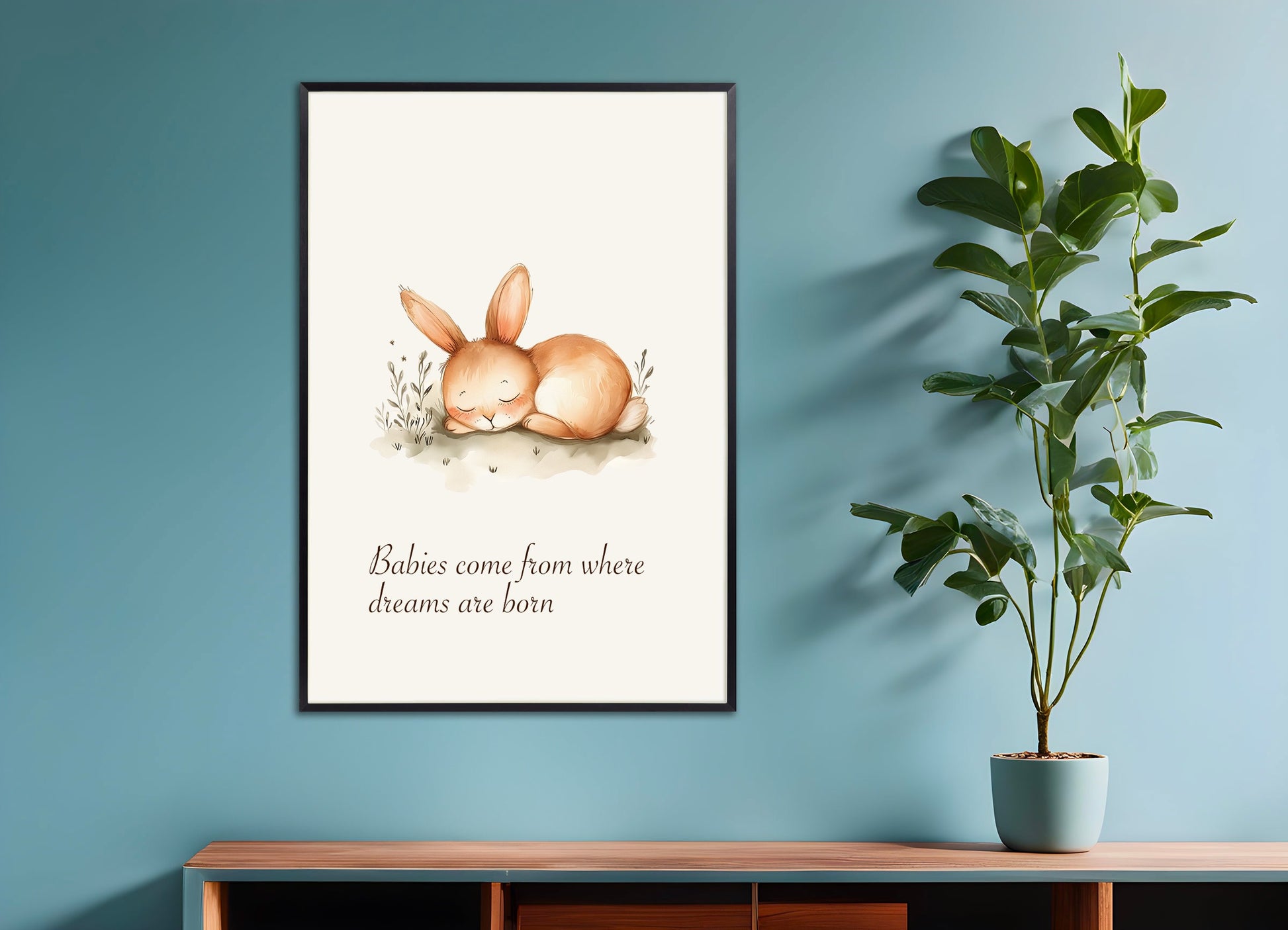 Poster with metal frame: Babies come from where dreams are born, newborn gift