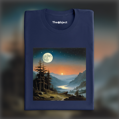 T-Shirt - Paysages envoûtants invoquant l'introspection spirituelle, Lune et ciel étoilé - 3743627154