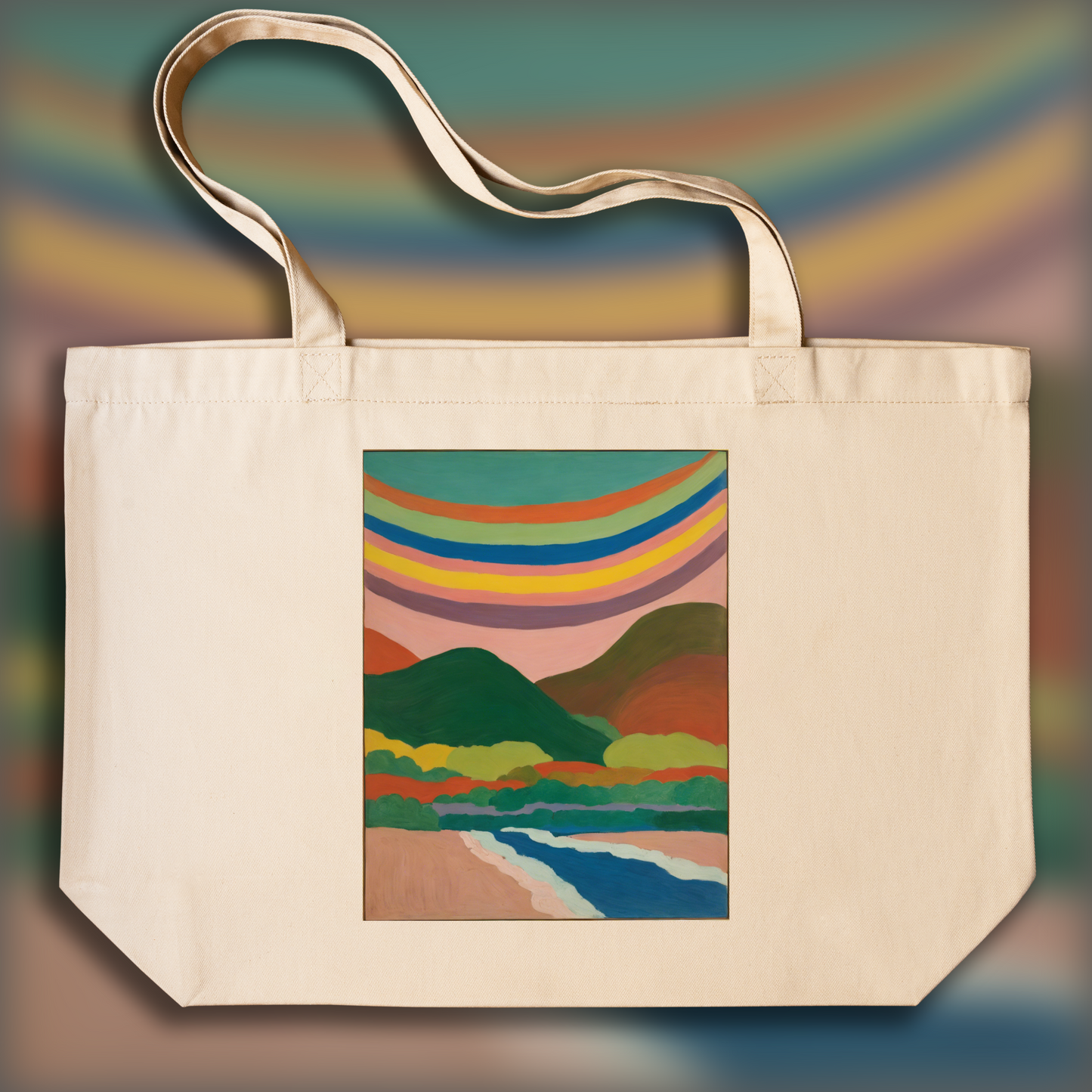 Tote bag - Intimate American figurative, abstract trend, Rainbow - 3914833601