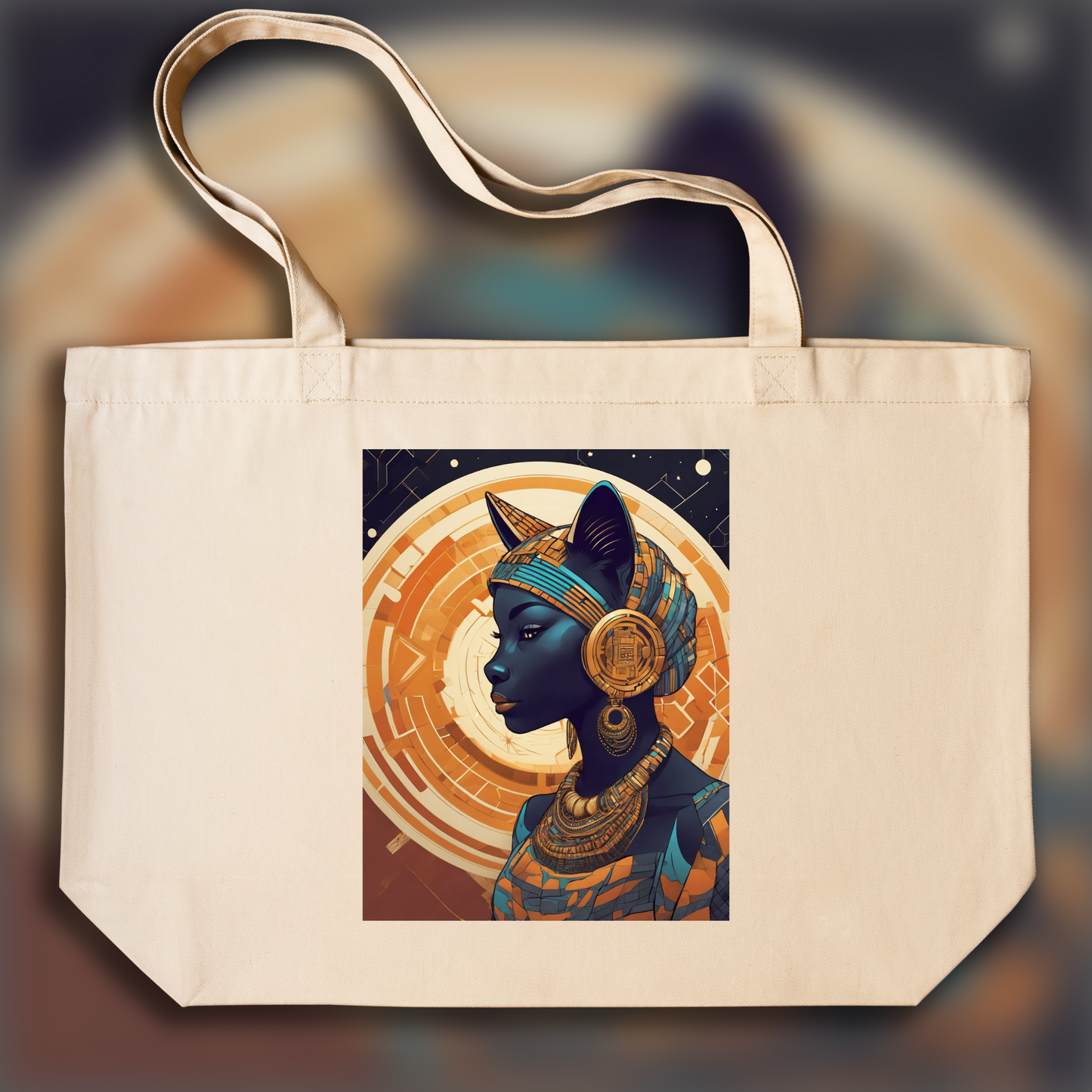 Tote bag - Afrofuturism, Cat - 1139661264