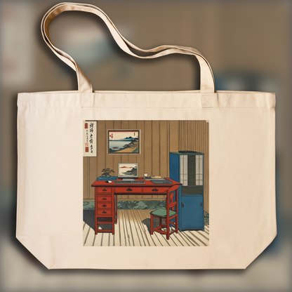 Tote bag - Poetic ukiyo-e views, fleeting moments, a computer on a table - 3974568099