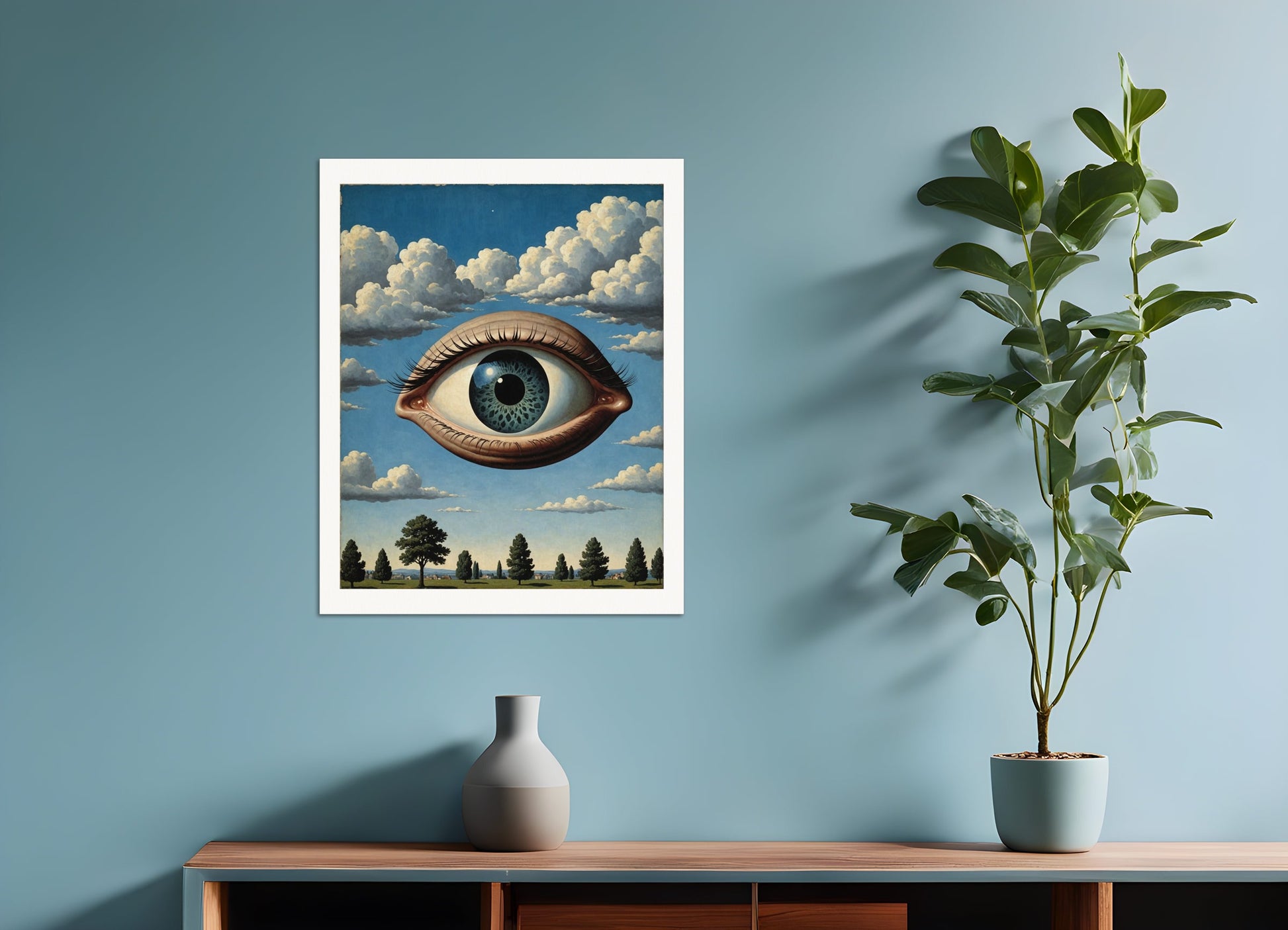 Poster: Belgian surrealism, An eye in the sky