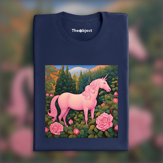 T-Shirt - Mystical symbolist compositions in bright colors, Pink unicorn - 1988538524