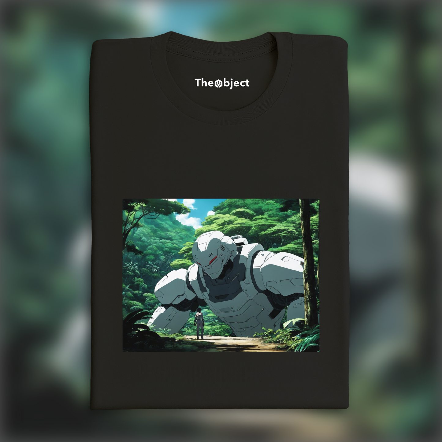 T-Shirt - Atmosphère Akira (anime), a white ghost in the shell cyborg in the Seychelles jungle - 4124960360