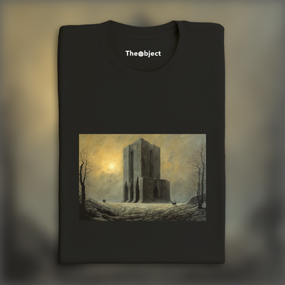 T-Shirt - Atmospheric, dark and mystical comic book, Brutalist architecture, city - 4013545664