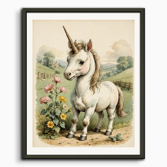 Poster: Beatrix Potter, A baby cute unicorn