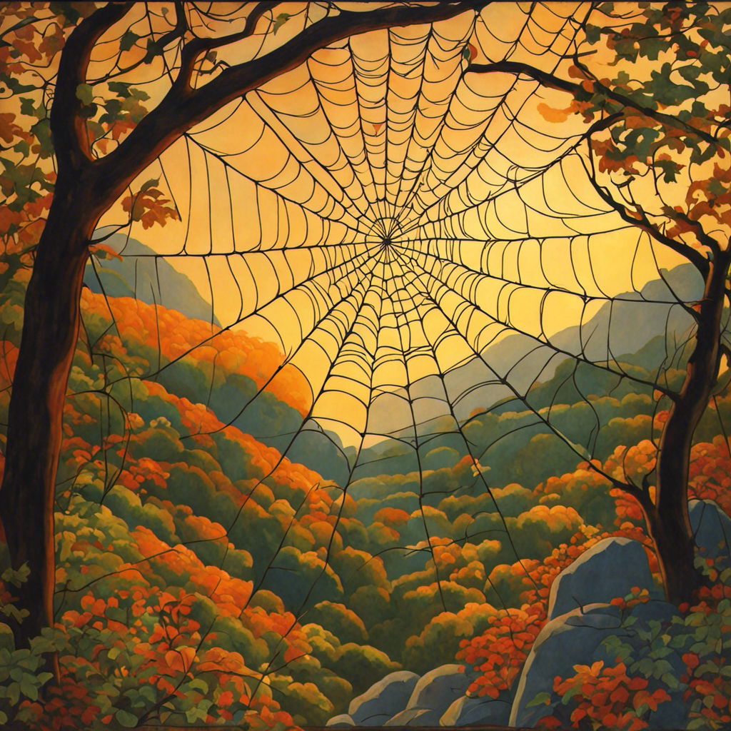 Poster - Mystical symbolist compositions in bright colors, Spider web - 4067790389