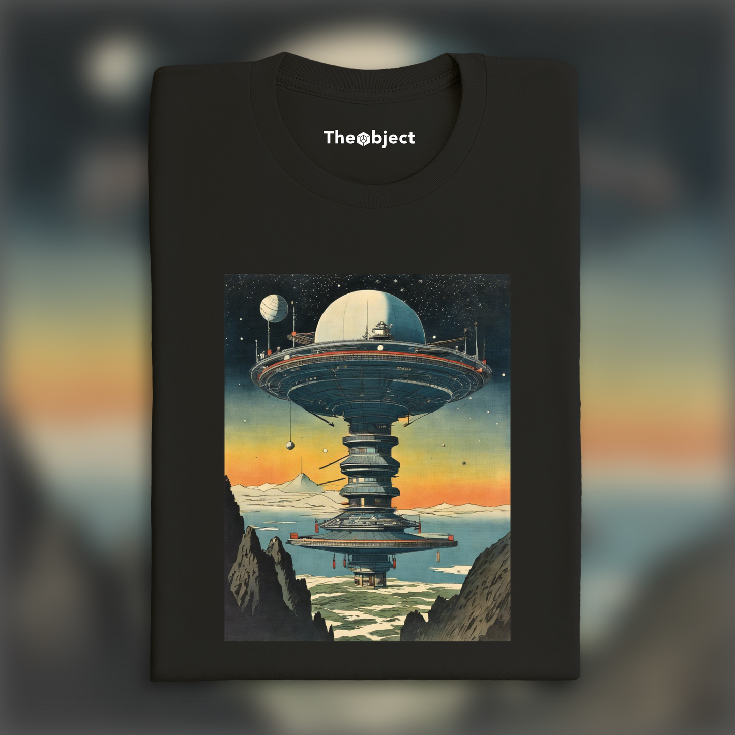 T-Shirt - Poetic ukiyo-e views, fleeting moments, Space station - 3988604514