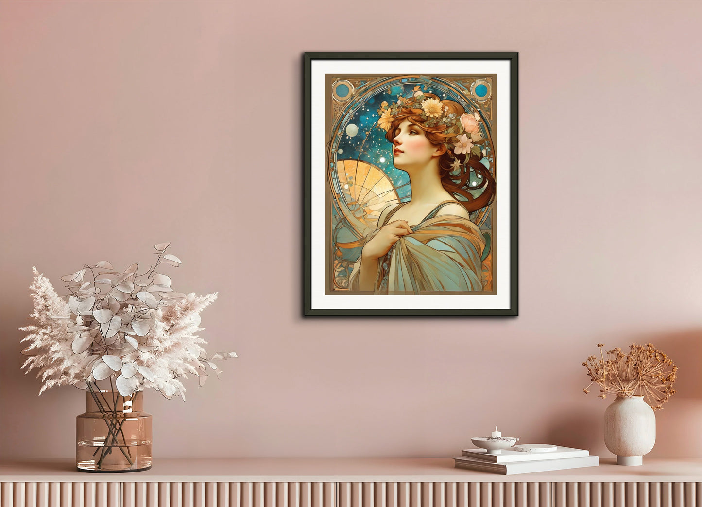 Poster with metal frame: Alfons Mucha, Astrology