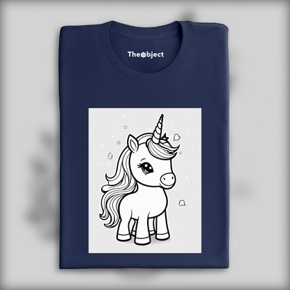 T-Shirt - simple coloring page, a baby cute unicorn - 1880253925