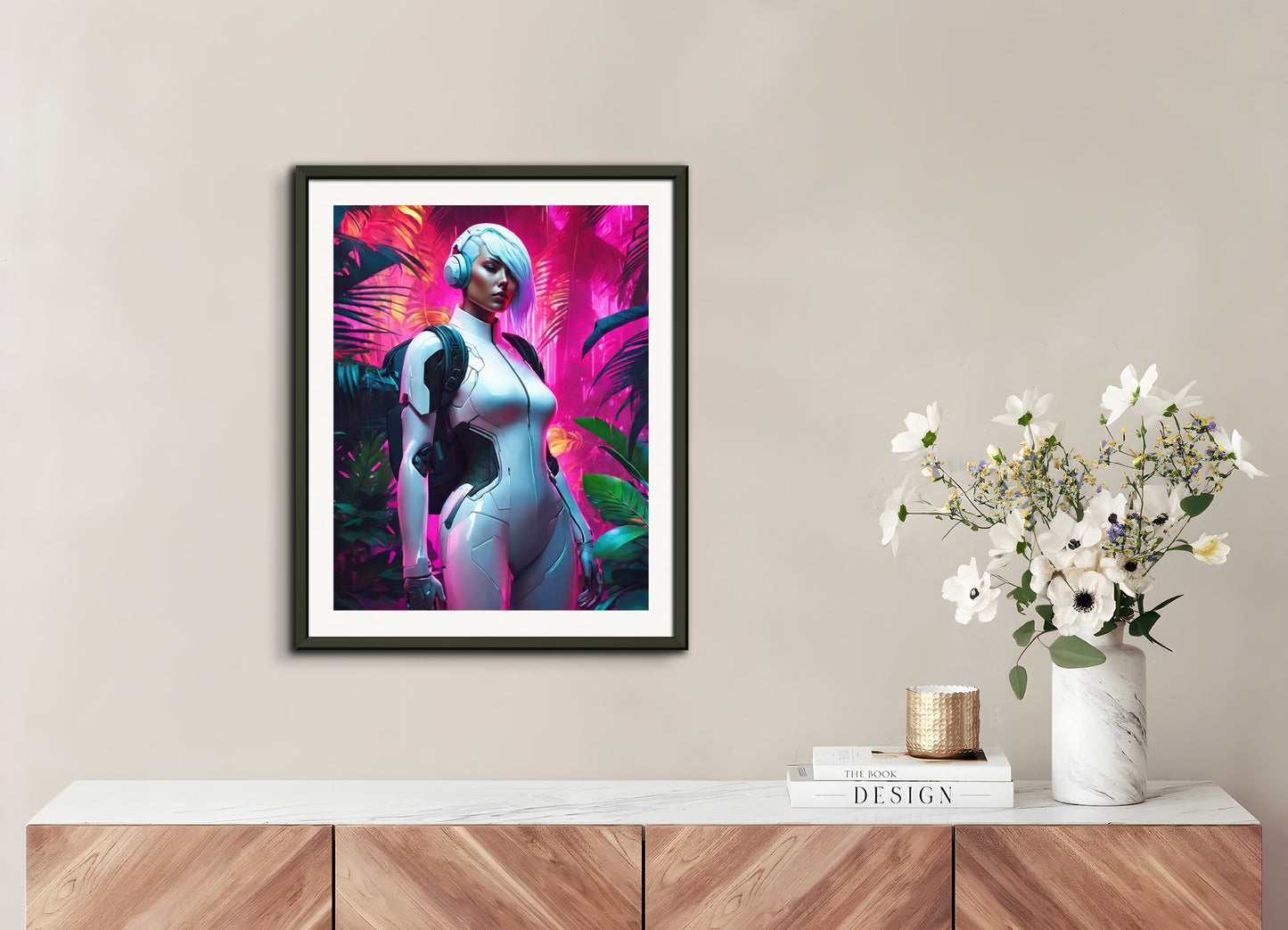 Poster with metal frame: Neon punk, 