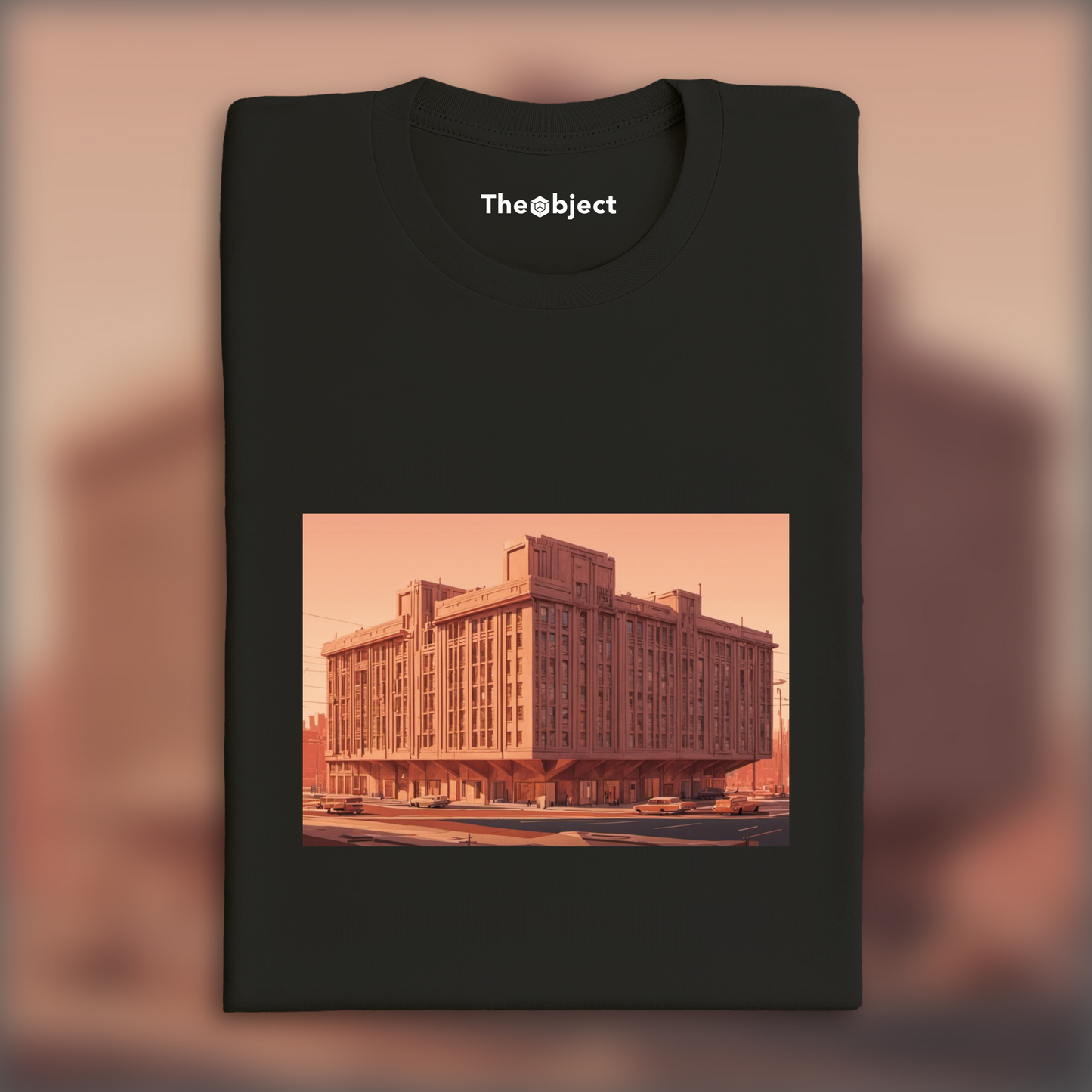 T-Shirt - Symmetrical cinematography with a clean color palette, Brutalist architecture, city - 1555704176