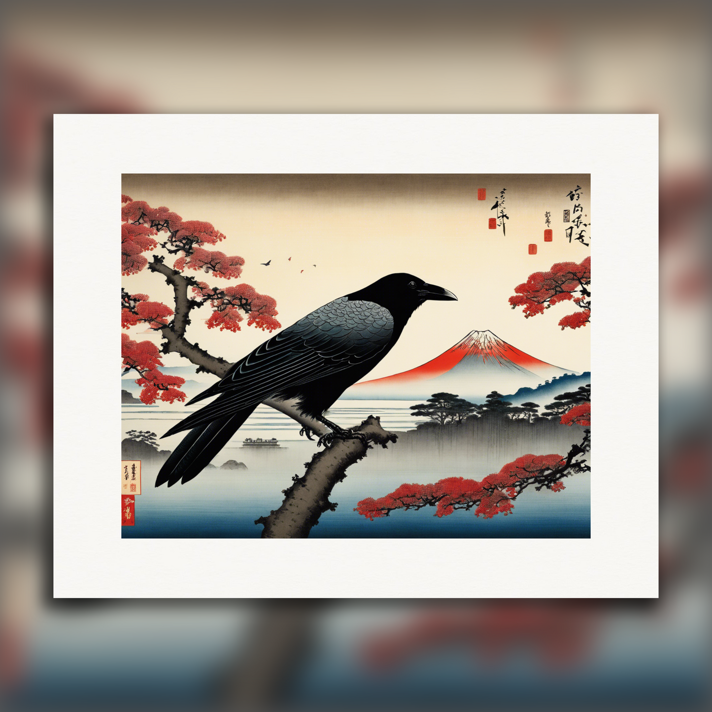 Poster - Poetic ukiyo-e views, fleeting moments, Crow - 3260586941