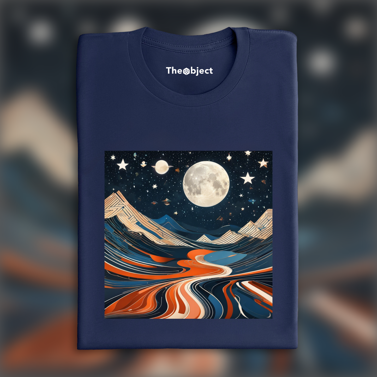 T-Shirt - Futurisme, Lune et ciel étoilé - 1287785752