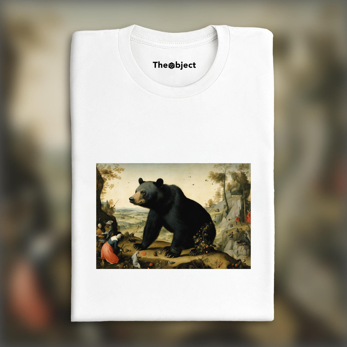 T-Shirt - Moral allegories and chaotic visions of heaven and hell, a black bear - 2642682415