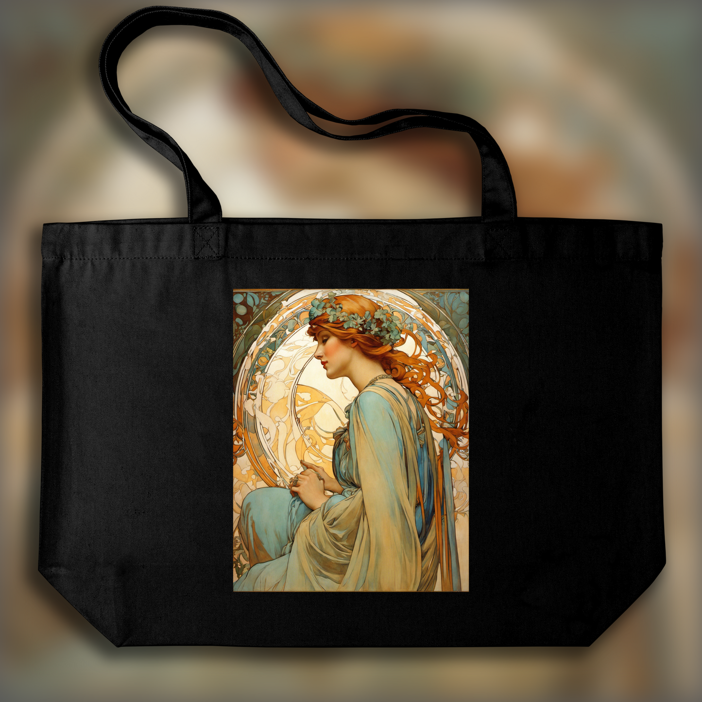 Tote bag - Fusion enchantée de lignes ornées et de formes fluides, Femme - 3910683365