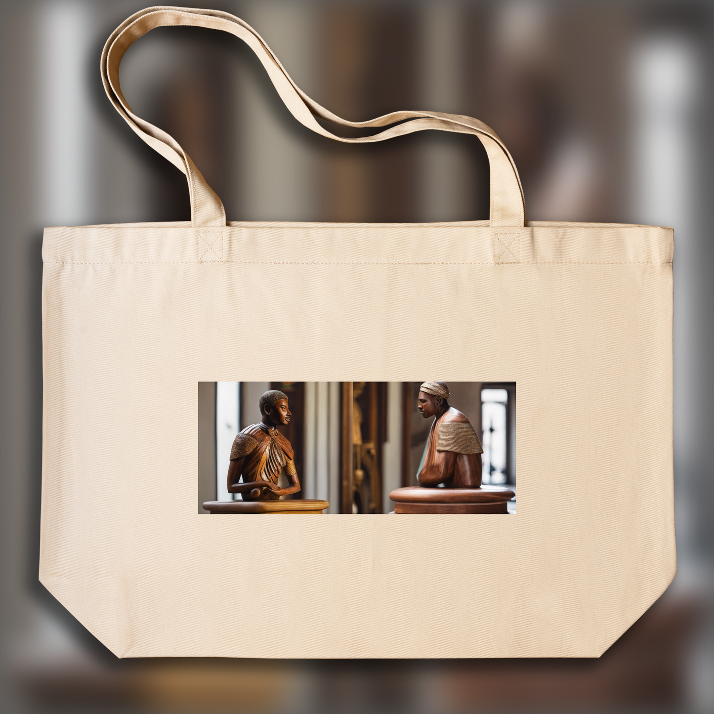 Tote bag - Guyanese man wooden statue with Medicean influences from Tuscan sculpture art., Homme - 1184008719