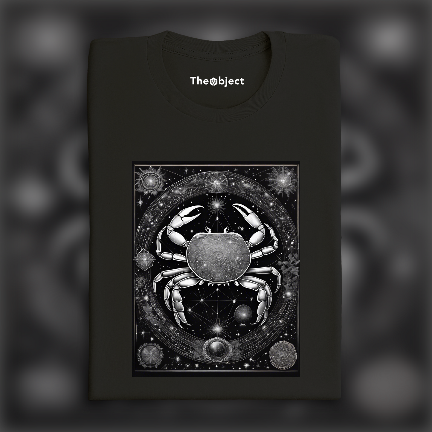 T-Shirt - Constellations beautiful drawing, black background, Astrology, a crab - 269355057