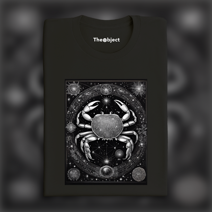 T-Shirt - Constellations beautiful drawing, black background, Astrology, a crab - 269355057