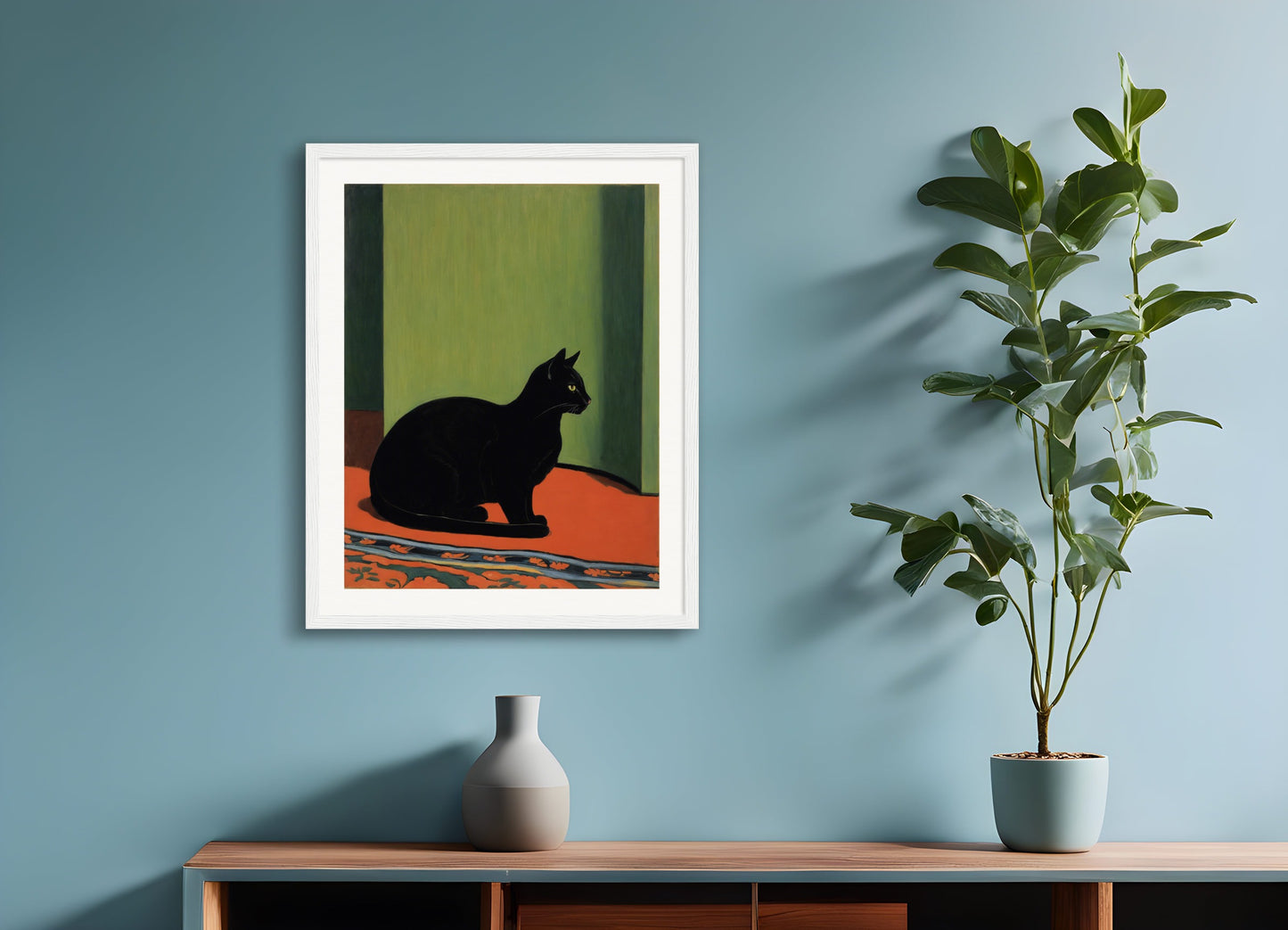 Poster with wood frame: Félix Vallotton, Cat