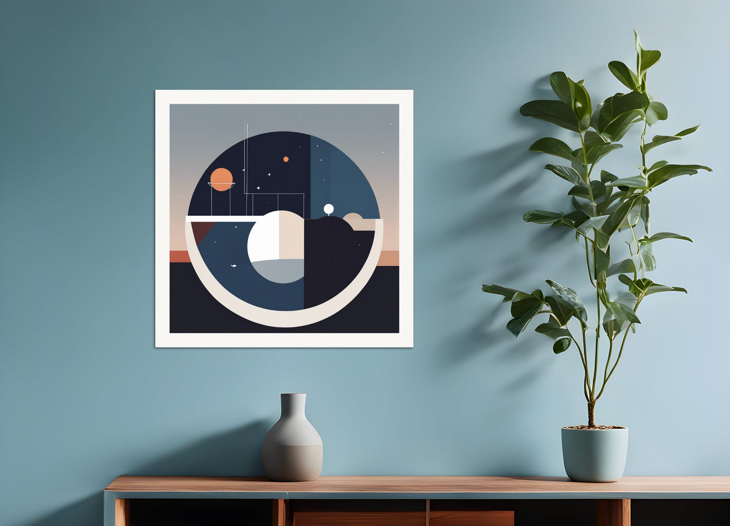 Poster: Abstract minimalist art, Astronomy