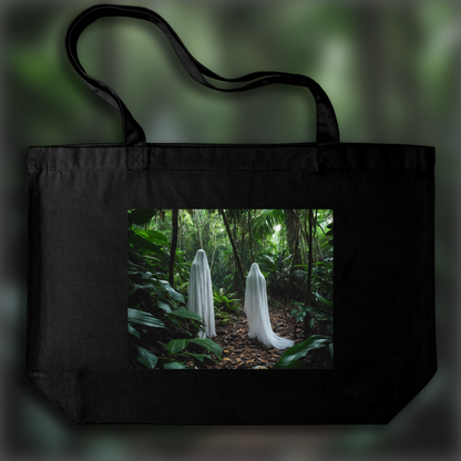 Tote bag - Realistic photography, Ghost in The Seychelles in jungle - 3444550047