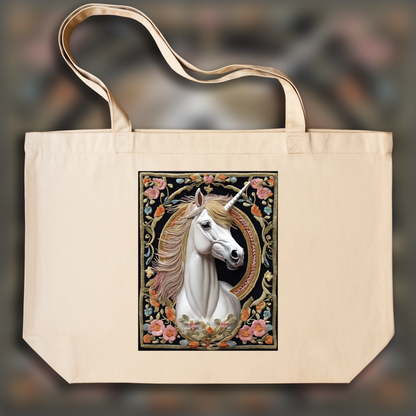 Tote bag - Embroidery, Unicorn - 1593840817