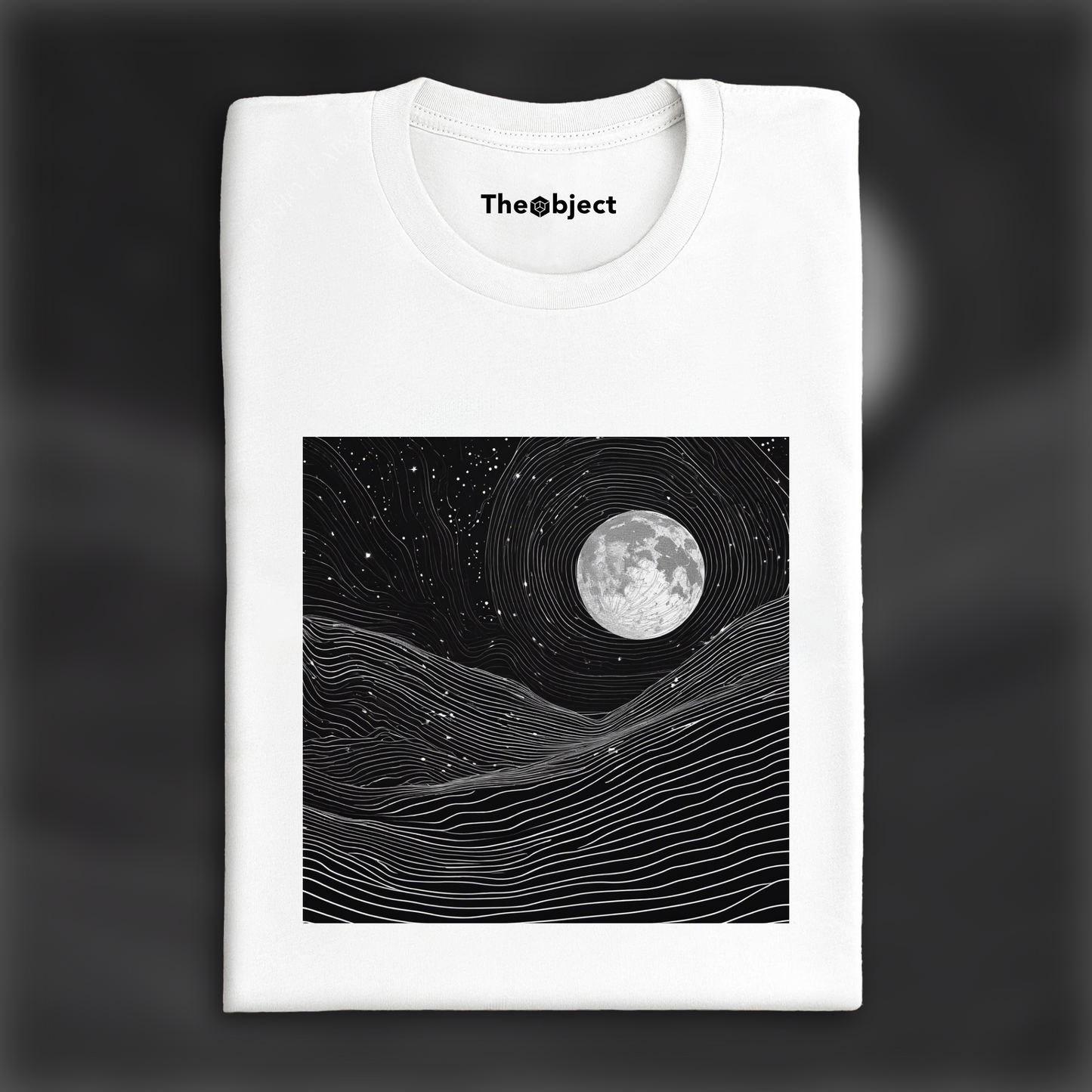 T-Shirt - Topographic lines on cosmic background, Coffee - 4082614746