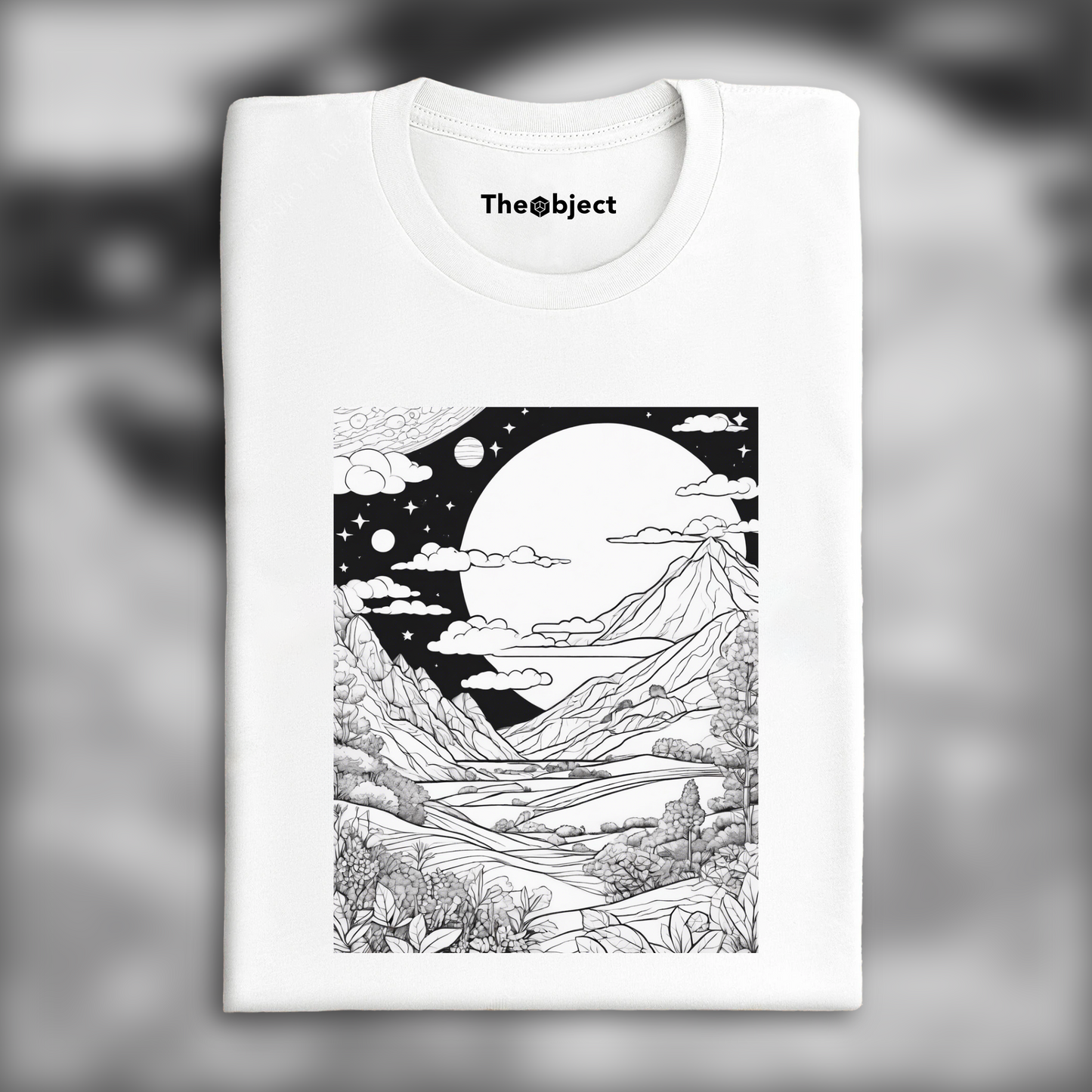 T-Shirt - Drawing for coloring, a comet flies towards the earth - 2665634860