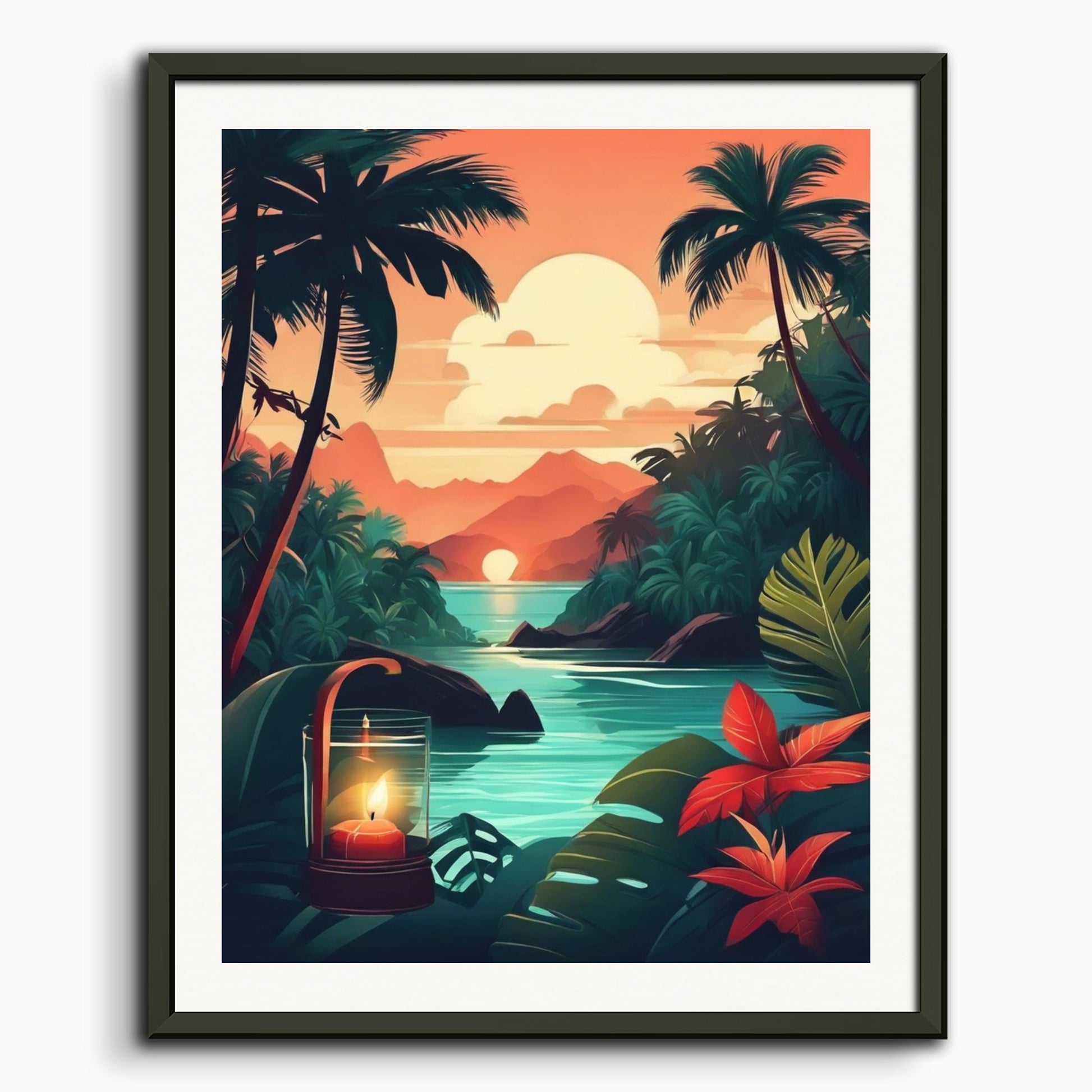 Poster: Tropical jungle, Candle