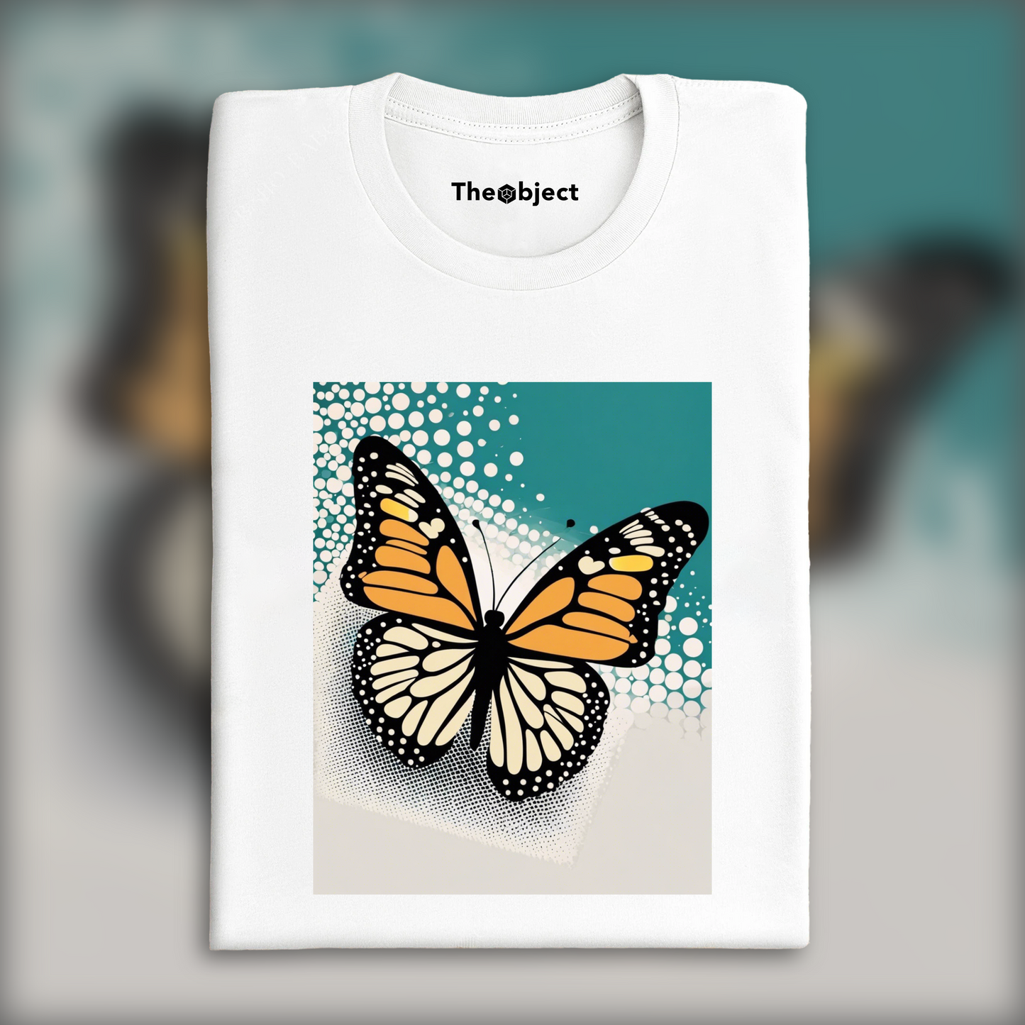 T-Shirt - Halftone Dot Art, Butterfly - 3643641099