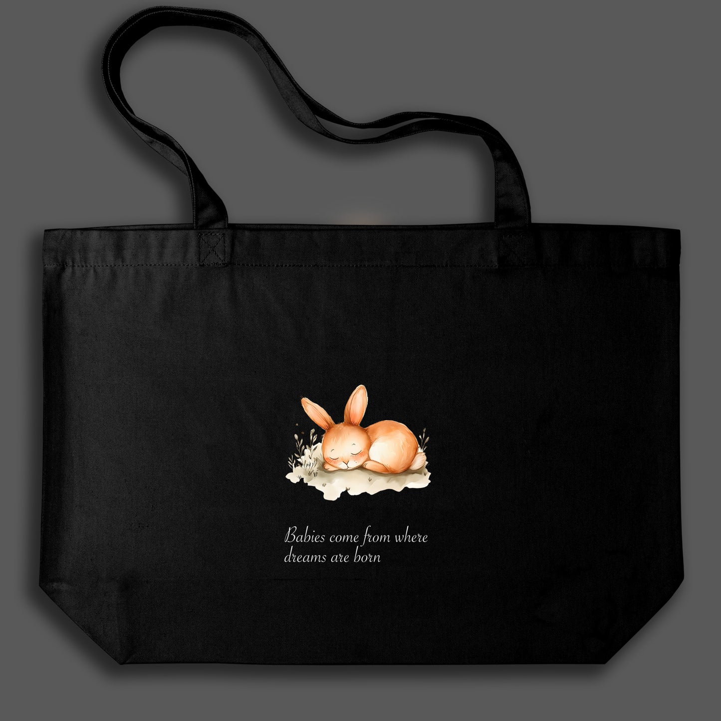 Tote bag - Les bébés viennent de là où naissent les rêves, cadeau de naissance