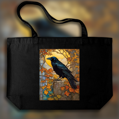 Tote bag - Vitraux exquis aux motifs complexes, Corbeau - 1979346861