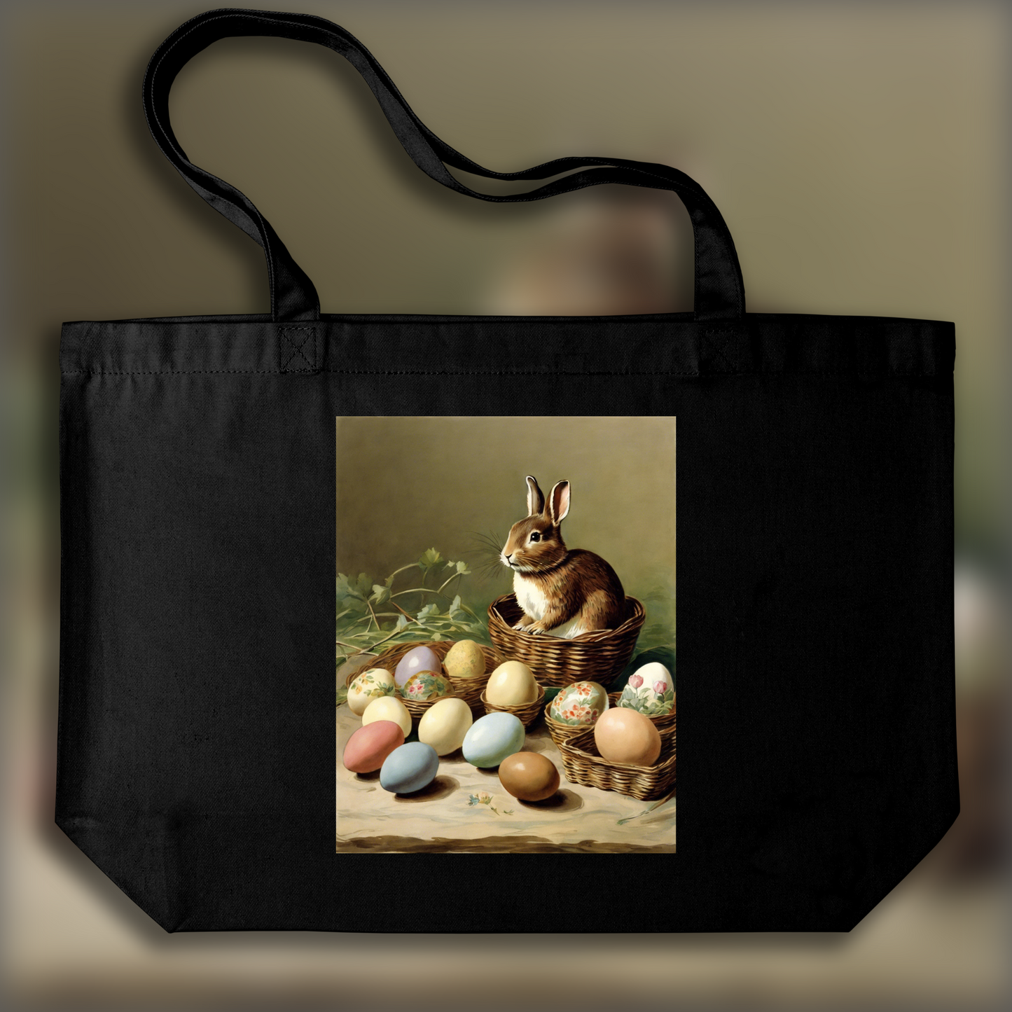 Tote bag - Contes charmants, délicates aquarelles britanniques, Chocolate eggs  - 2677289440