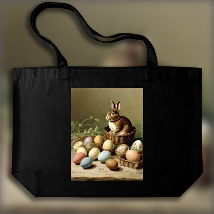 Tote bag - Charming tales, delicate British watercolors, Chocolate eggs  - 2677289440