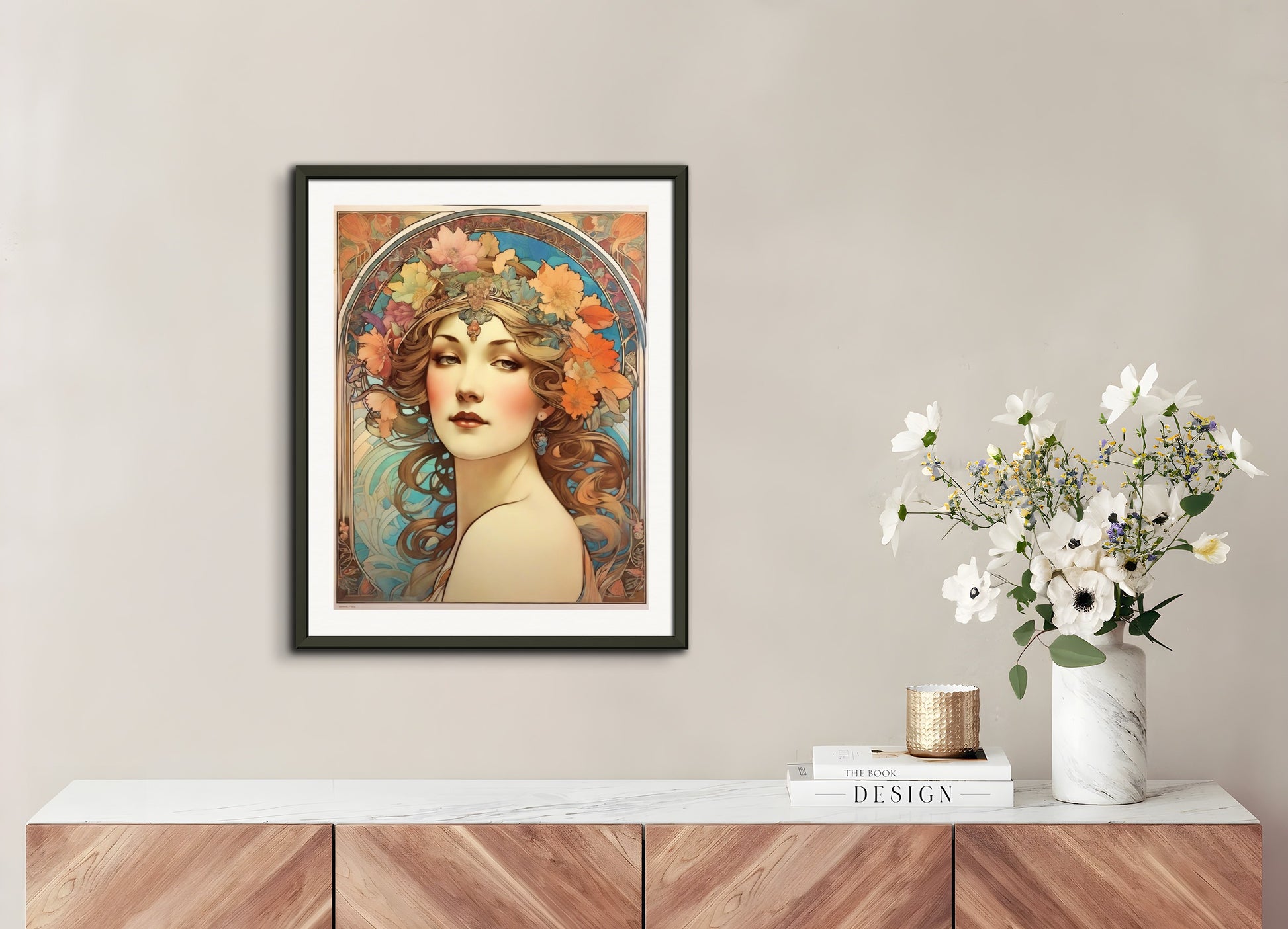 Poster with metal frame: Alfons Mucha, Rainbow