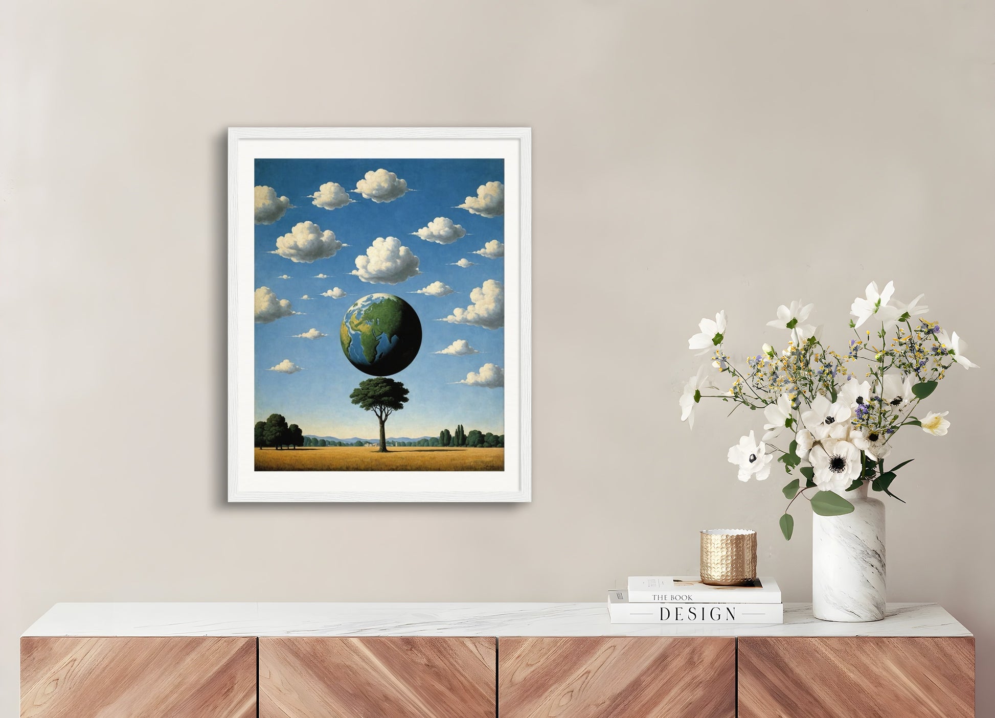 Poster with wood frame: Belgian surrealism, Earth