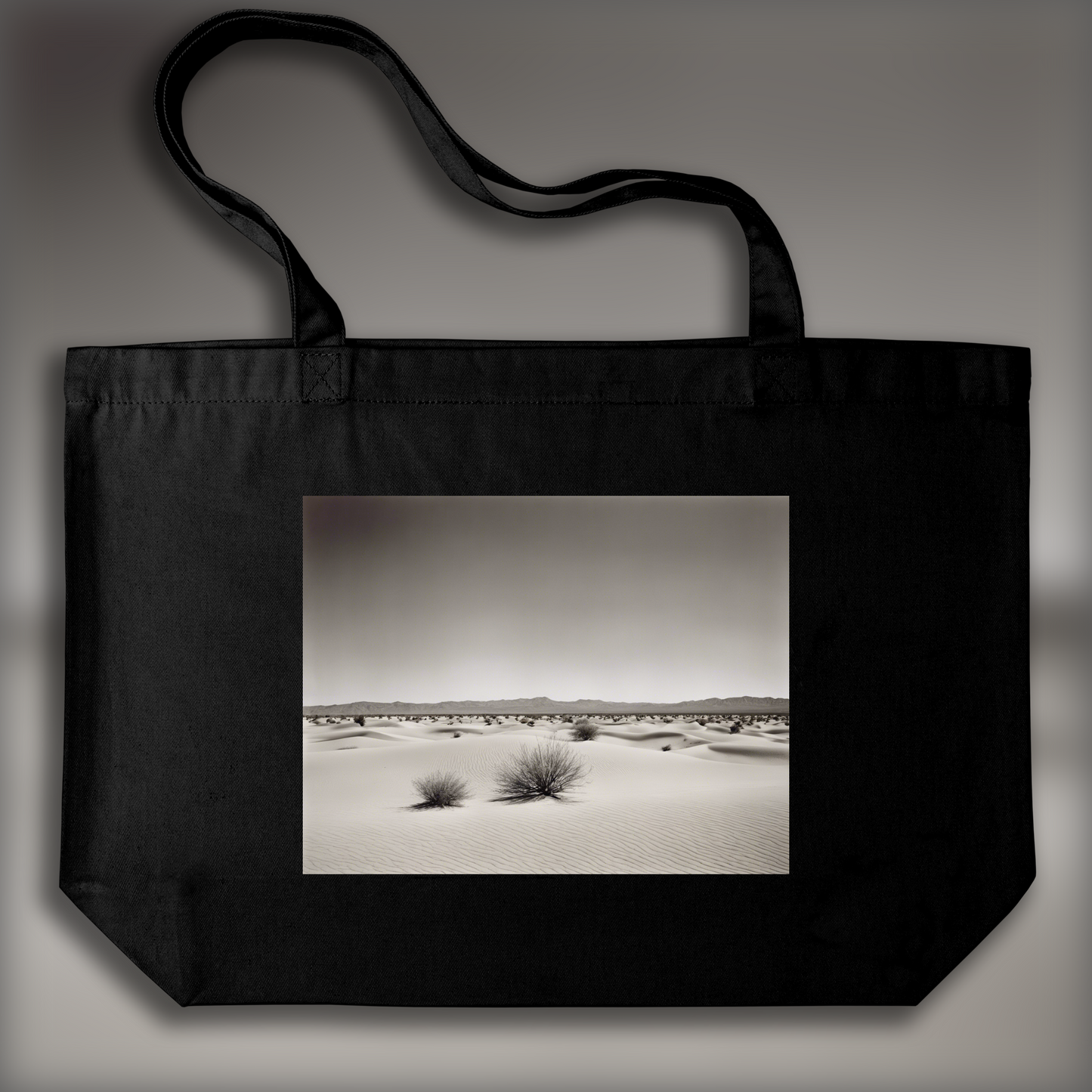 Tote bag - Explorations abstraites urbaines, noir et blanc, Désert - 2776189088