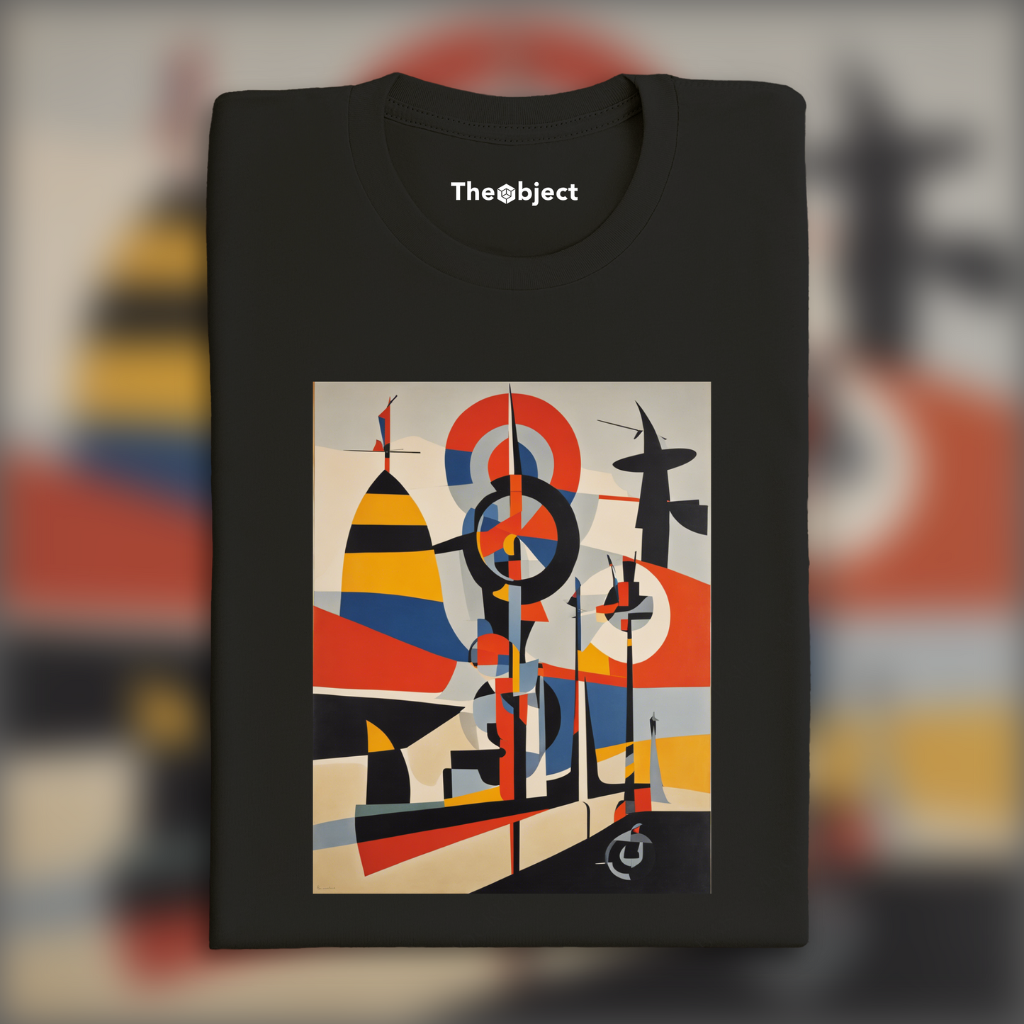 T-Shirt - Lines and geometric figures with floating shapes, playful abstract art, Canoe - 2820364785