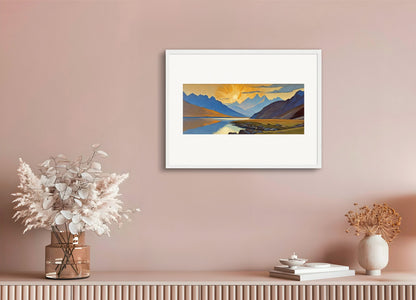 Poster with wood frame: Nicolas Roerich, Landscape