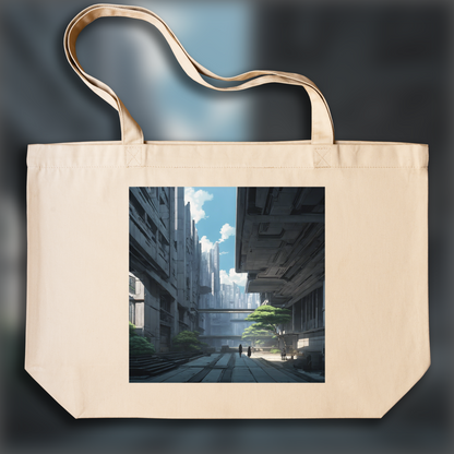 Tote bag - Ghost in the shell atmosphere, Brutalist architecture, city - 1186372846