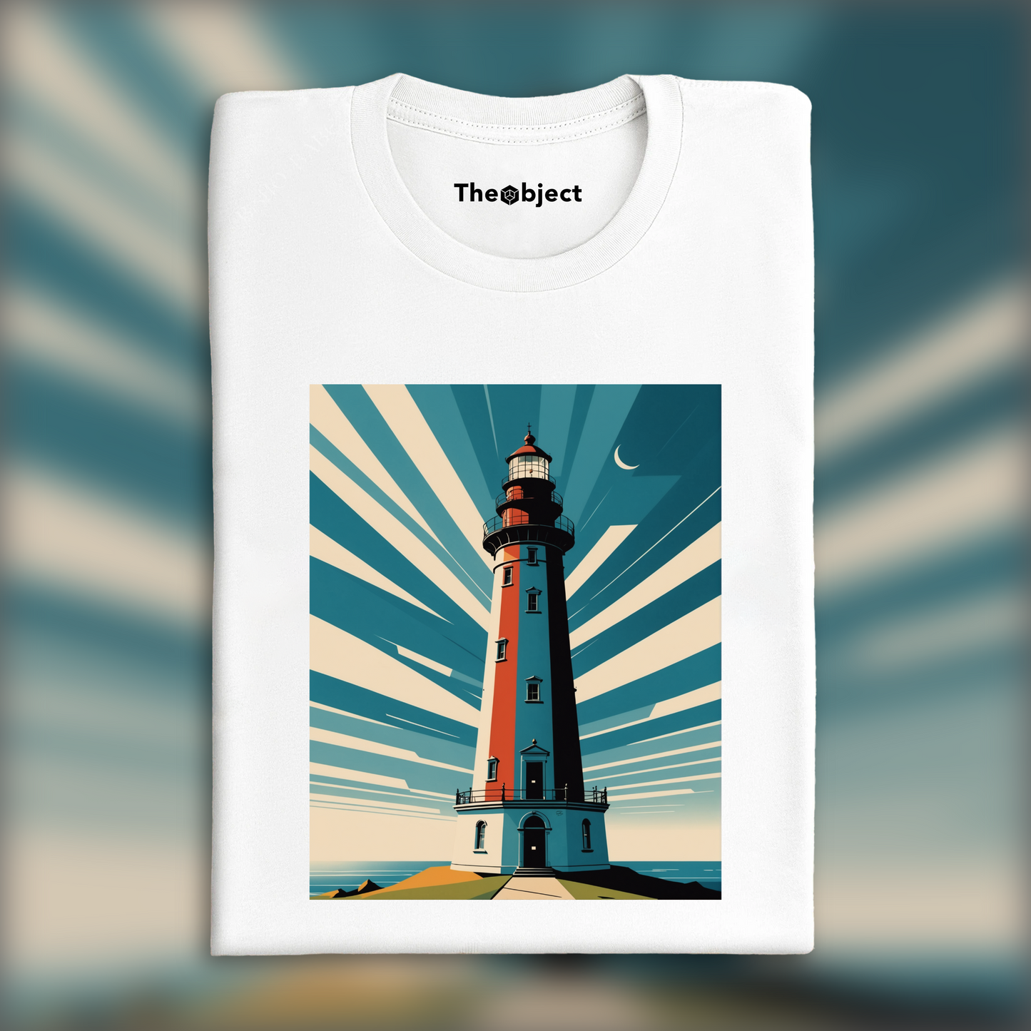 T-Shirt - Clean style, geometry and restricted color palettes, Lighthouse - 1402551983