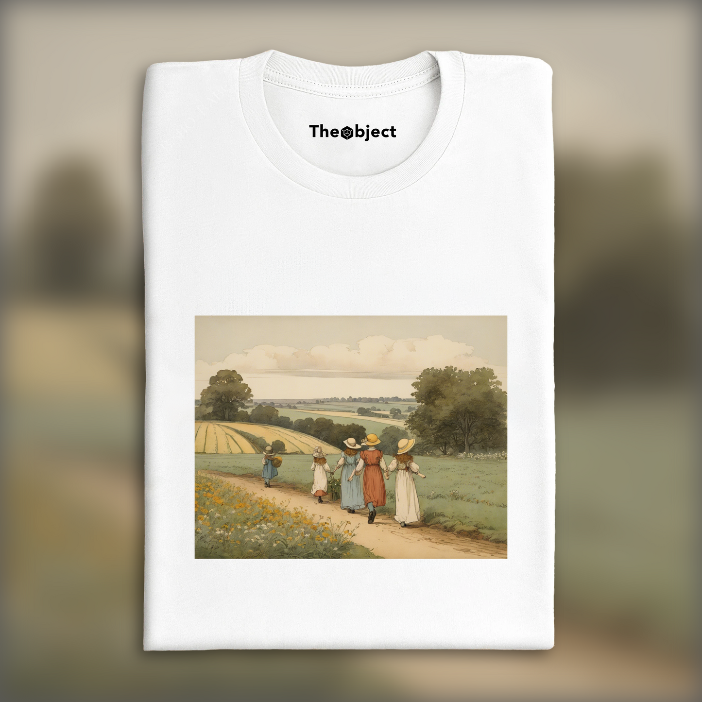 T-Shirt - British illustrations, innocent and nostalgic childhood, Fields - 2248993447