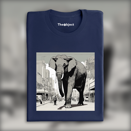 T-Shirt - American comic book author with a clean, minimalist line, Elephant - 3108287561