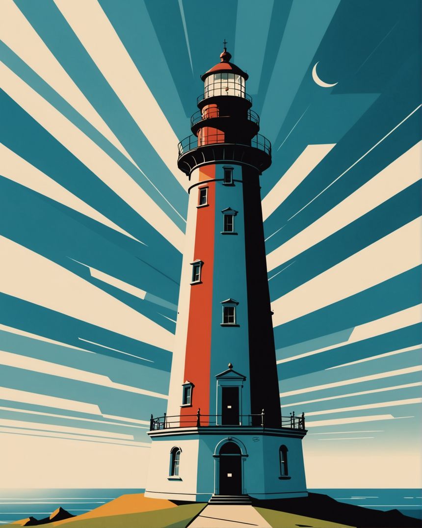 Image - Clean style, geometry and restricted color palettes, Lighthouse - 1402551983