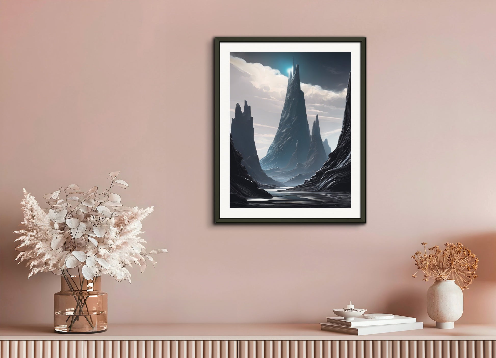 Poster with metal frame: , Exoplanet landscape